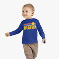 Alaska Toddler Long Sleeve Shirt Retro Sun Unisex Toddler Alaska T Shirt Personalization Available Graphic Tee – Warm & Stylish · Trending Graphic Apparel
