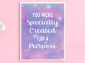Created for a Purpose Wall Art Christian Quote Wall Art Christian Wall Art for Kids Printable Motivational quote for teen girls bedroom Graphic Tee – Cozy Vibes · High-Quality Print