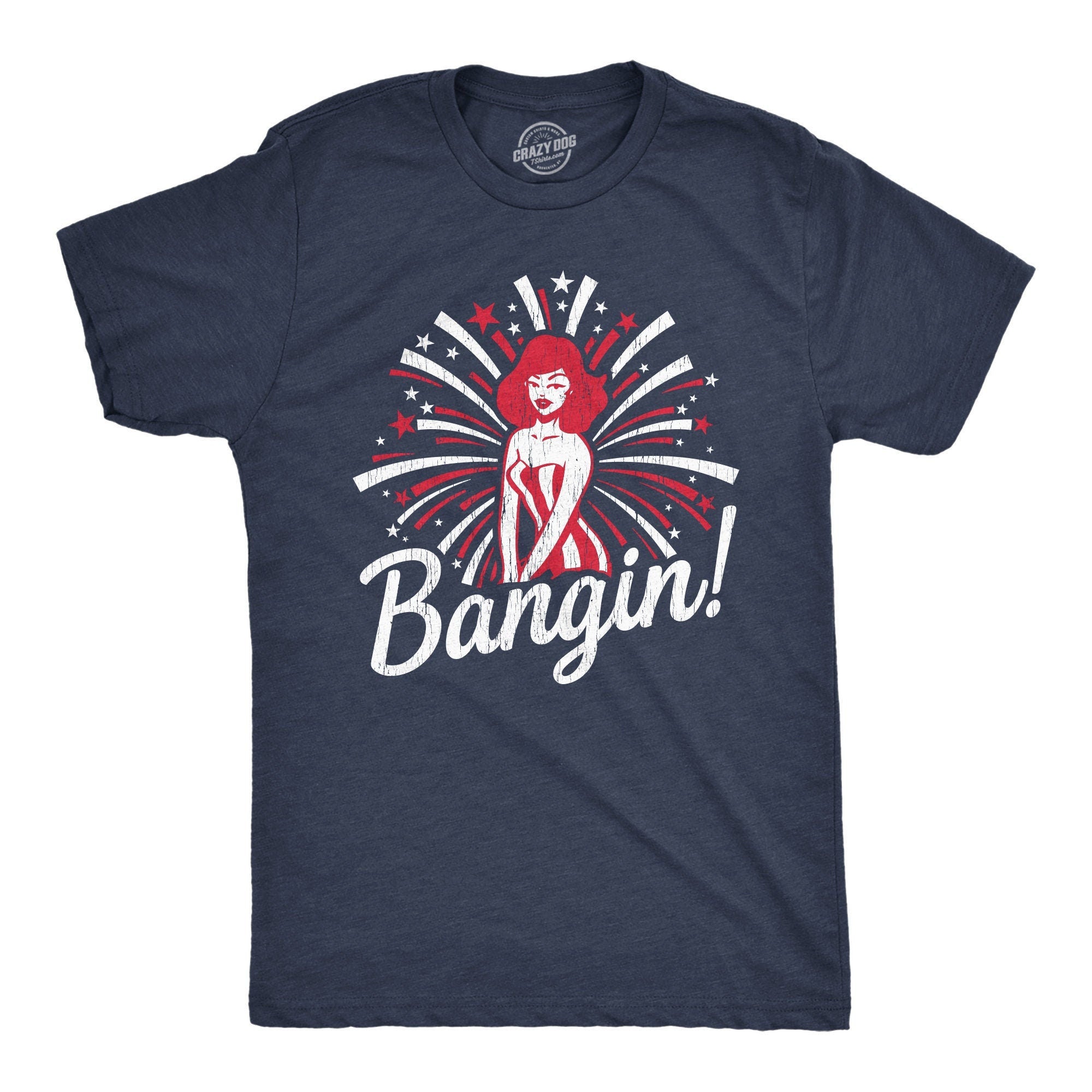 Vintage Independence Day Shirt 4th of July Shirt USA Shirt Patriotic Shirt America Shirt Murica Shirt Fireworks Bangin Pin Up Graphic Tee – Aesthetic Look · Great Gift For Fans