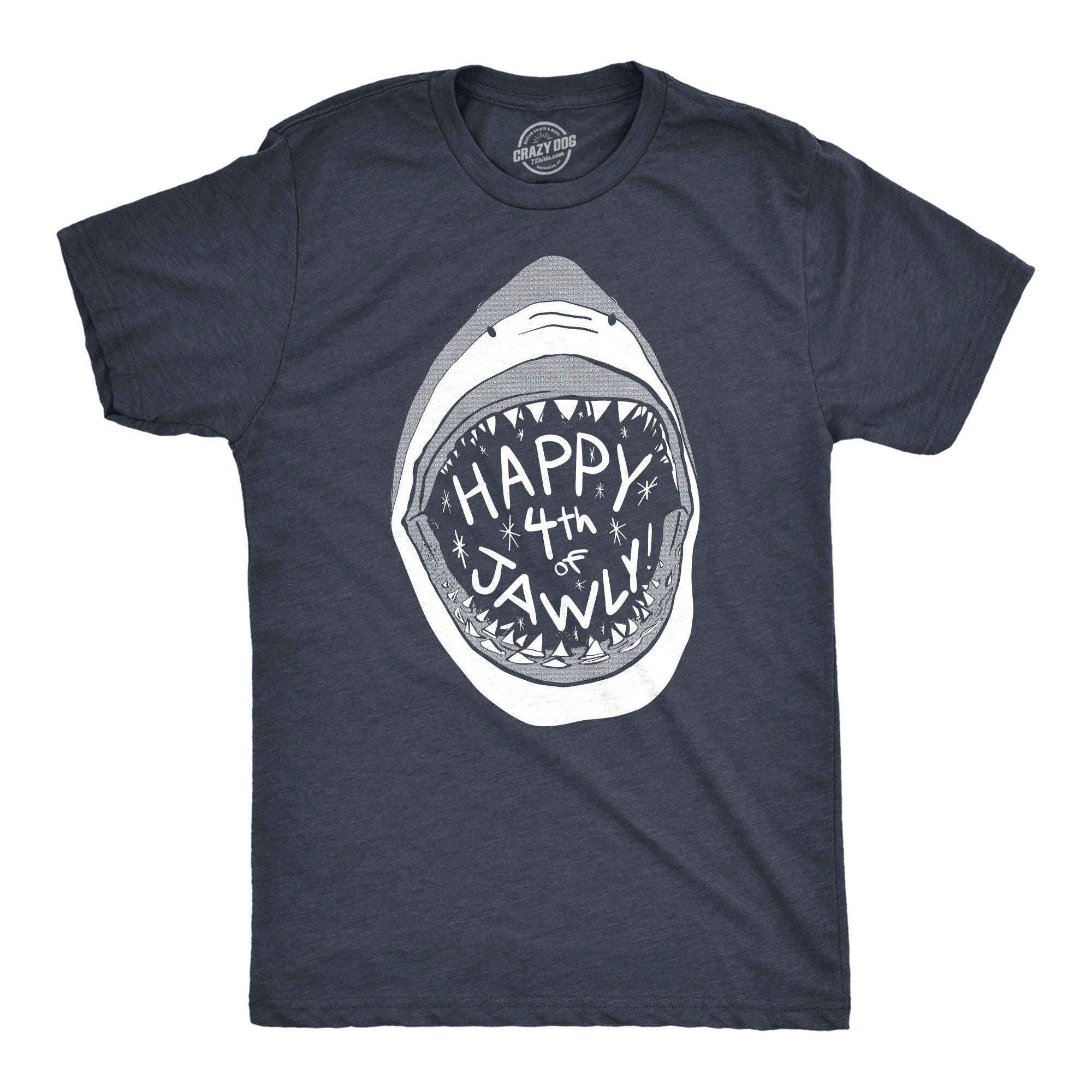 Happy 4th of Jawly Shirt Shark Tshirts 4th of July Shirts Funny Mens T Shirt Jaws Graphic Shirt Ocean Lovers Independence Day Graphic Tee – Soft Feel · Great Gift For Fans