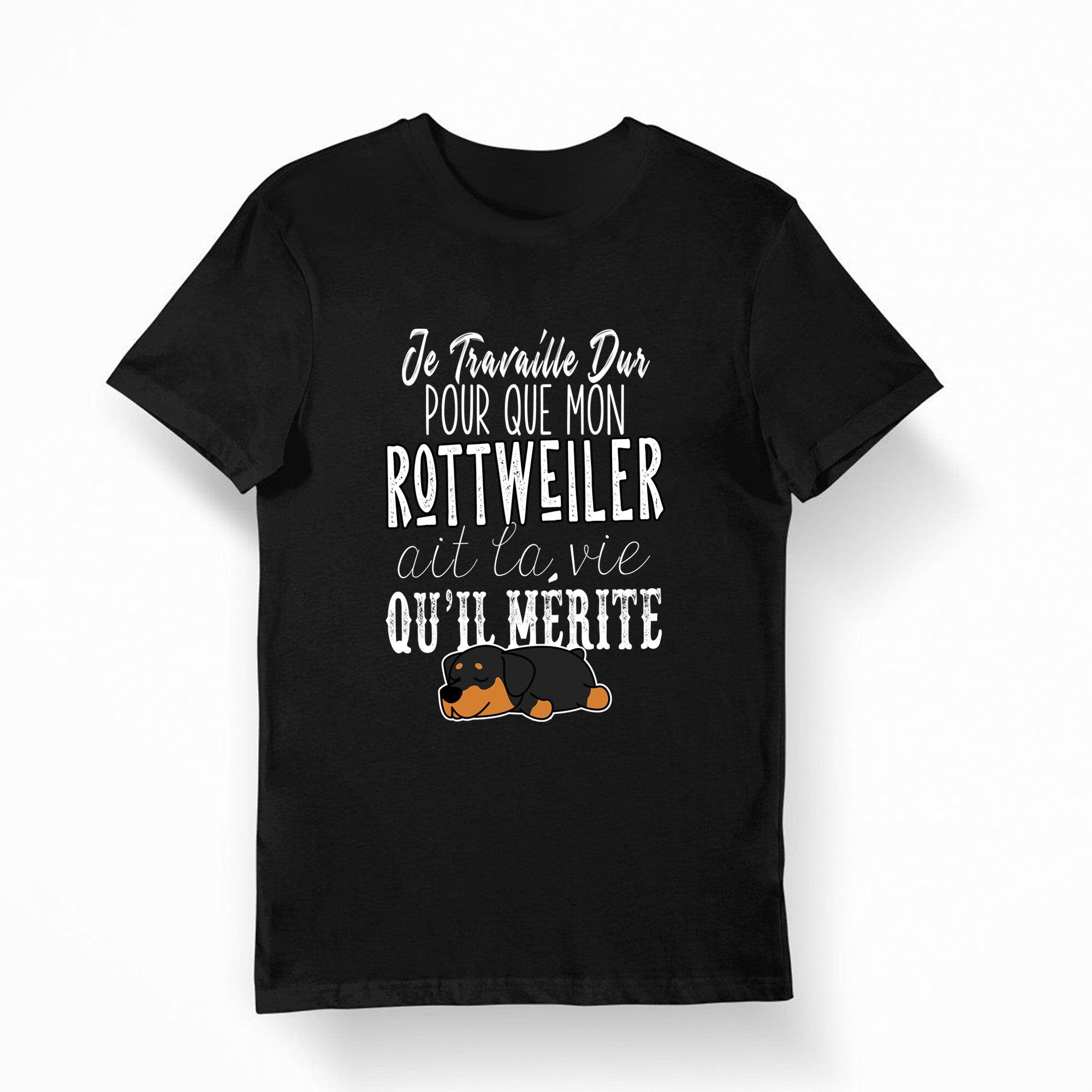Rottweiler Je travaille dur T shirt Bio Homme Femme Enfant et Body Bb Humour Fun Drle Collection Chien et Animaux Graphic Tee – Fan Favorite · Great Gift For Fans