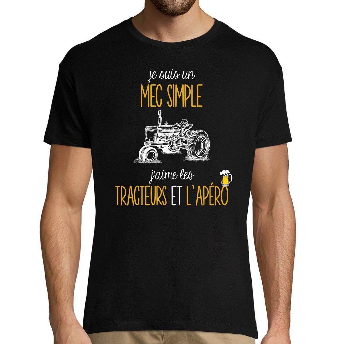 T shirt Homme Tracteurs et Apro Je suis un mec simple Tee shirt pour agriculteur Graphic Tee – Everyday Comfort · Must-Have Style