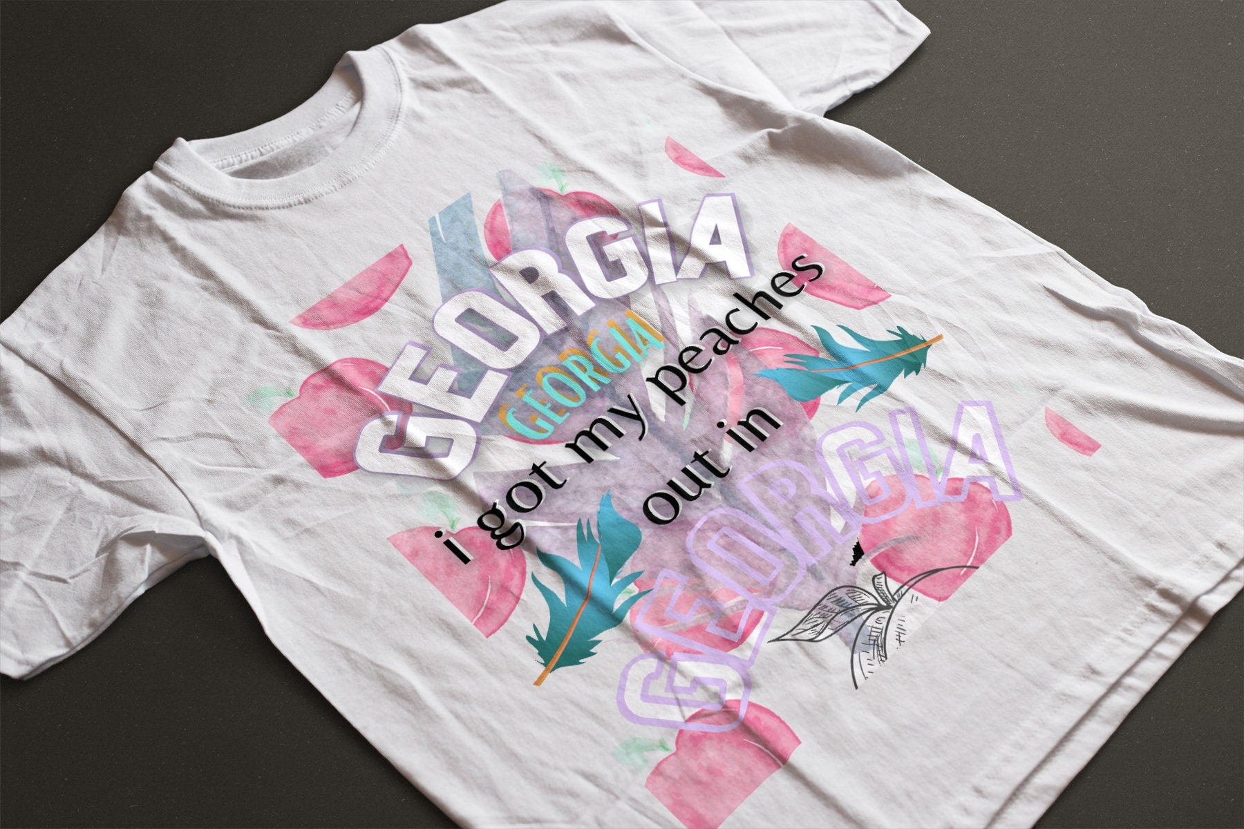 I Got My Peaches Out In Georgia Short Sleeve Unisex T Shirt Graphic Tee – Cozy Vibes · Trending Graphic Apparel