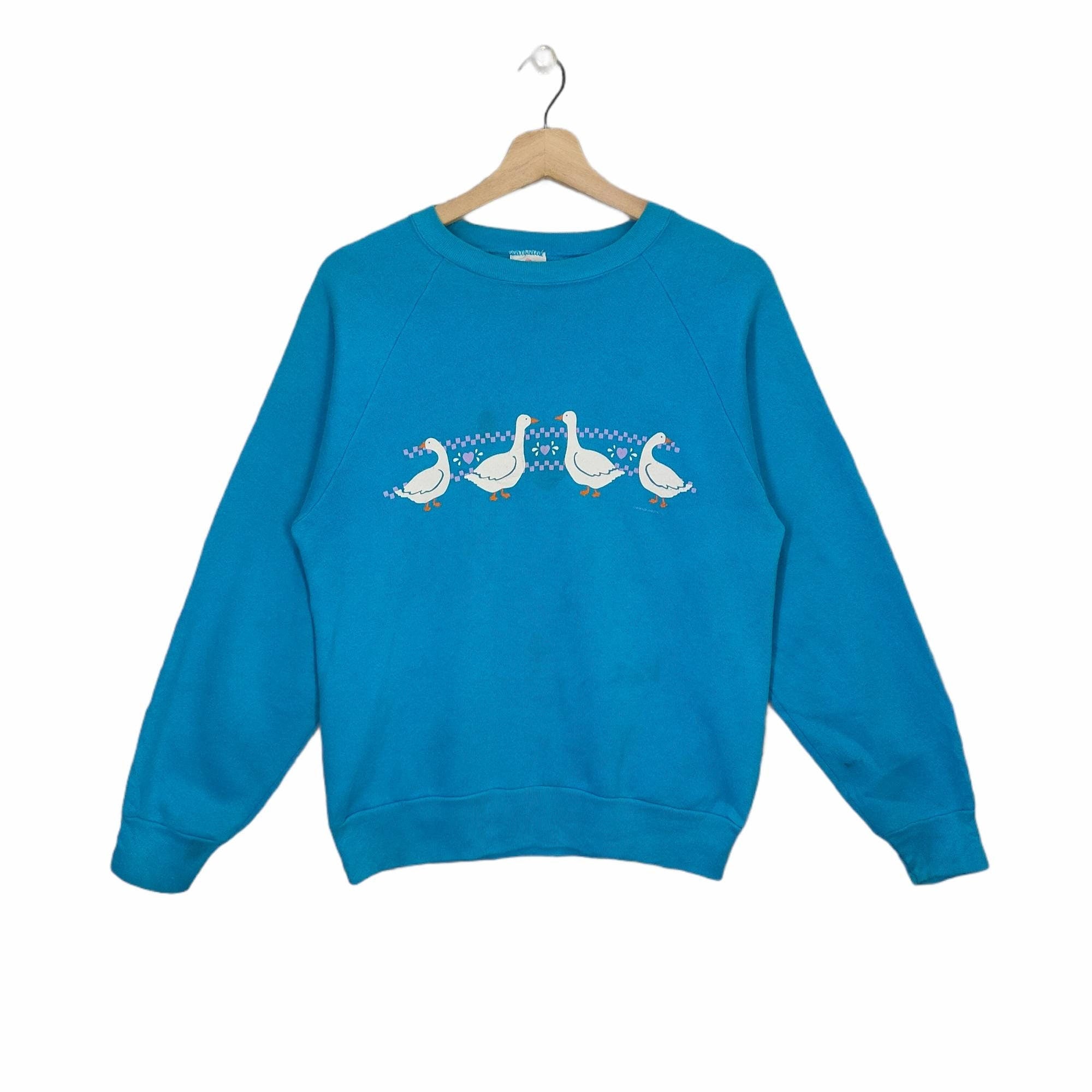 80s 90s Duck Sweatshirt Raglan Small Vintage Miller Mallard Duck Animal Sweater Jumper Pullover Crewneck Blue Womens Size S Sweatshirt – Everyday Comfort · Top Pick For Any Outfit