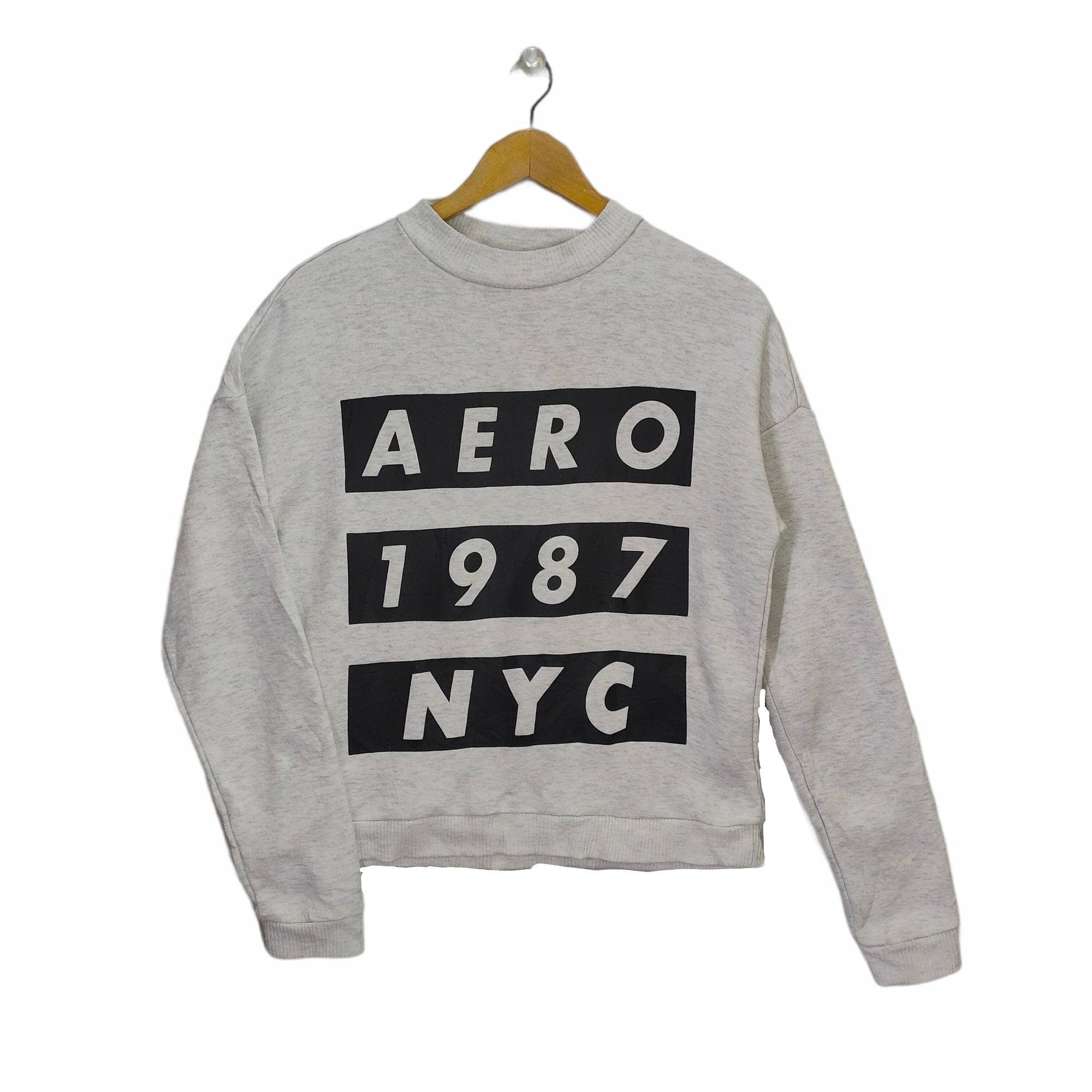 Aeropostale Sweatshirt Medium Vintage Aero 1987 NYC Sweater Jumper Pullover Crewneck White Size M Sweatshirt – Cozy Vibes · Great Gift For Fans