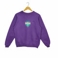 90s Hot Air Balloon Sweatshirt Raglan Medium Vintage Embroidery Balloon Sweater Jumper Pullover Purple Size M Sweatshirt – Premium Graphic · Must-Have Style