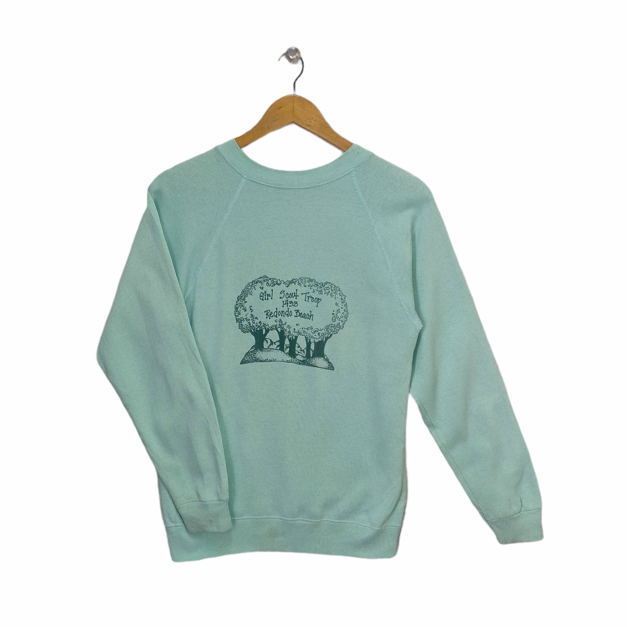 80s Girl Scout Sweatshirt Raglan Small Vintage Hanes Sweater Jumper Pullover Size S Sweatshirt – Fan Favorite · Great Gift For Fans