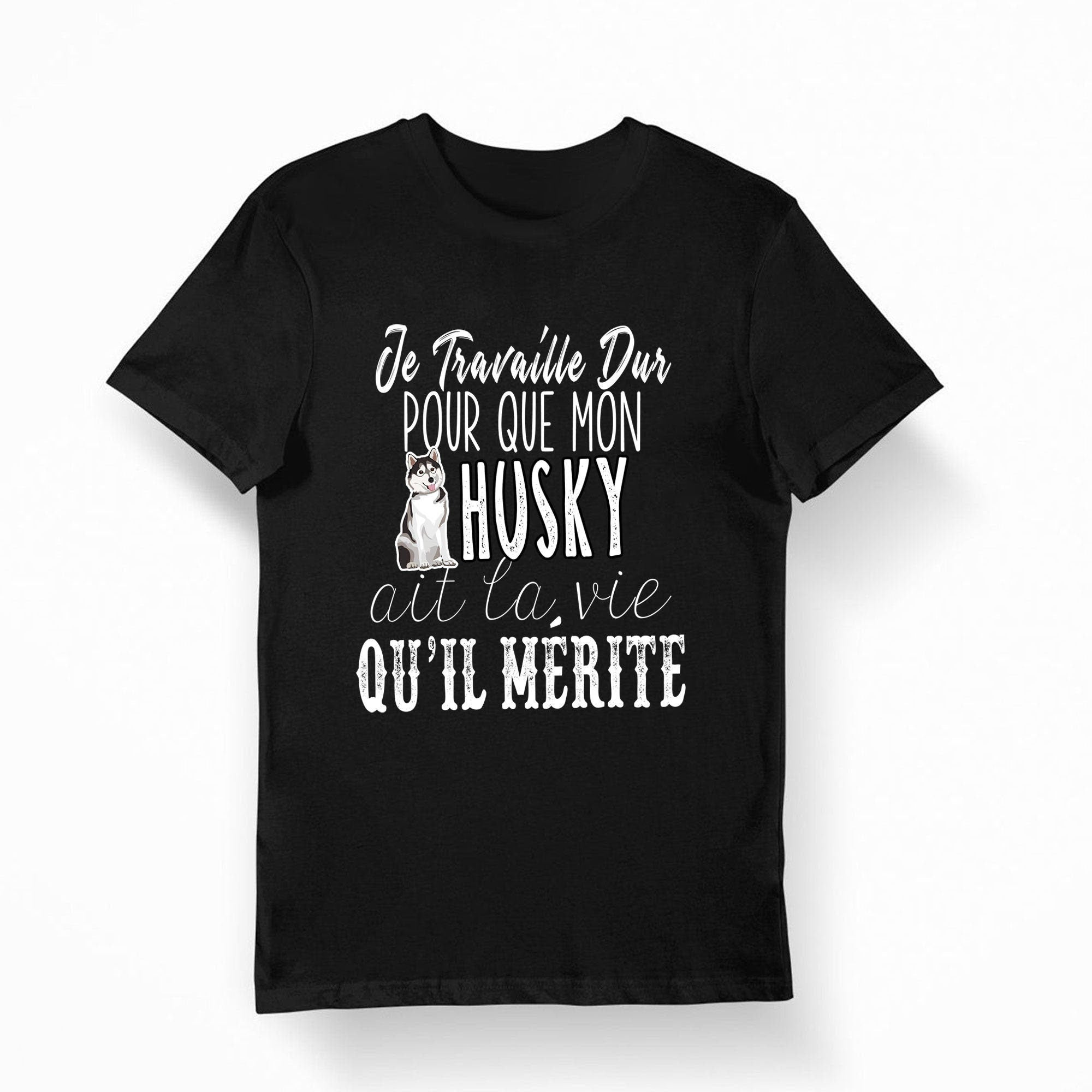 Husky Je travaille dur T shirt Bio Homme Femme Enfant et Body Bb Fun Drle Collection Chien et Animaux Graphic Tee – Easygoing Wear · High-Quality Print