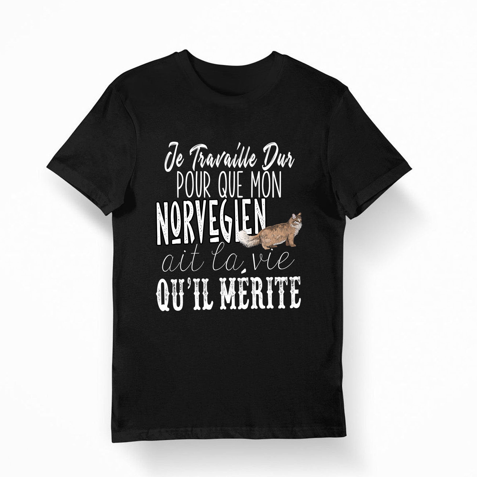 Norvegien Je travaille dur T shirt Bio Homme Femme Enfant et Body Bb Humour Fun Drle Collection Chat et Animaux Graphic Tee – Easygoing Wear · High-Quality Print