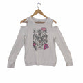 Women Long Sleeve Tiger Animal Print Top Tee White Shirts Size L Graphic Tee – Easygoing Wear · Must-Have Style