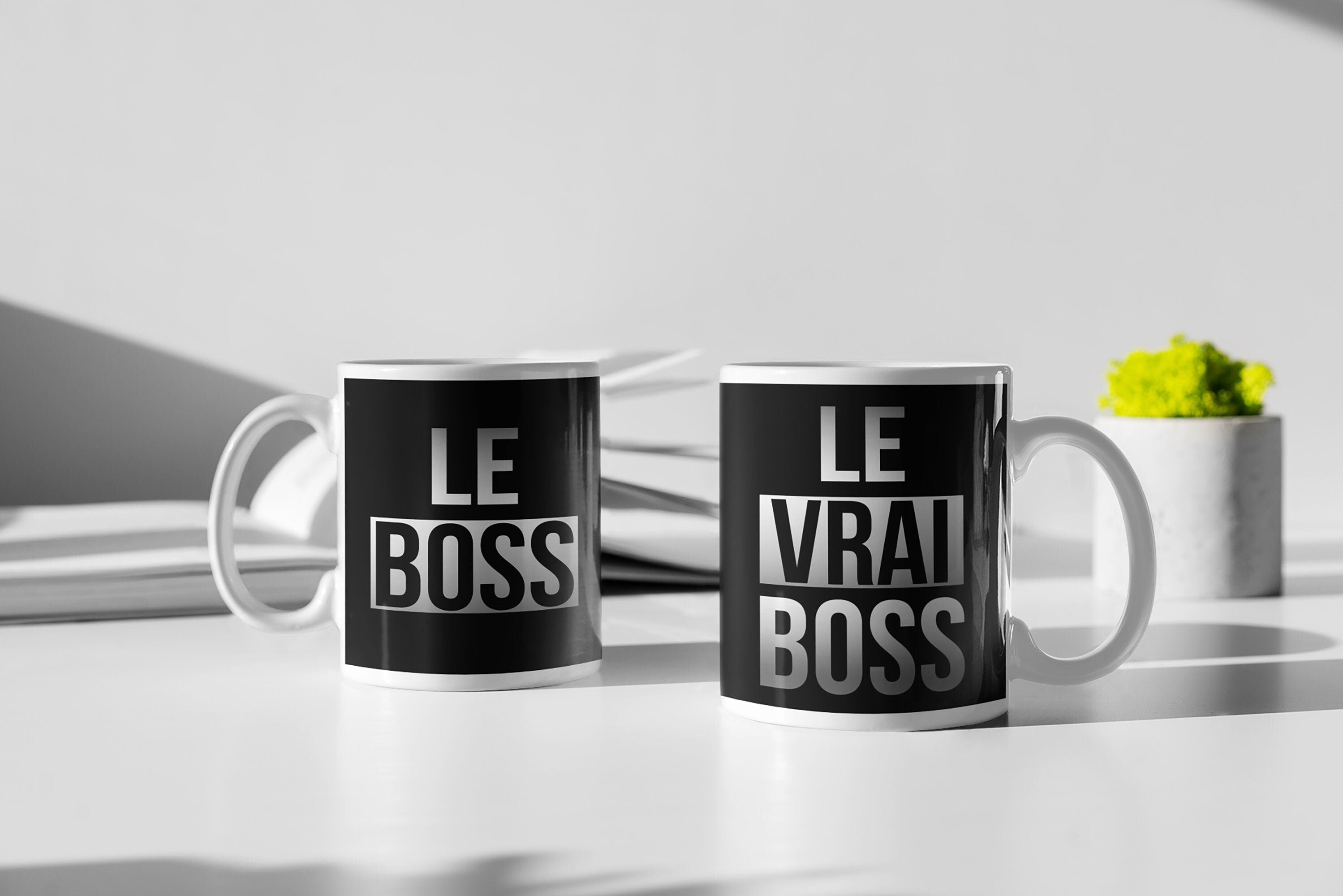 Mug Couple 2 Tasses Le Boss Le Vrai Boss Graphic Tee – Fan Favorite · Perfect For Daily Wear
