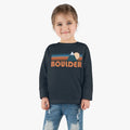Boulder Colorado Toddler Long Sleeve Shirt Retro Mountain Unisex Toddler Boulder T Shirt Personalization Available Graphic Tee – Bold Style · Trending Graphic Apparel