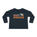 Oregon Toddler Long Sleeve Shirt Retro Mountain Unisex Toddler Oregon T Shirt Personalization Available Graphic Tee – Aesthetic Look · High-Quality Print