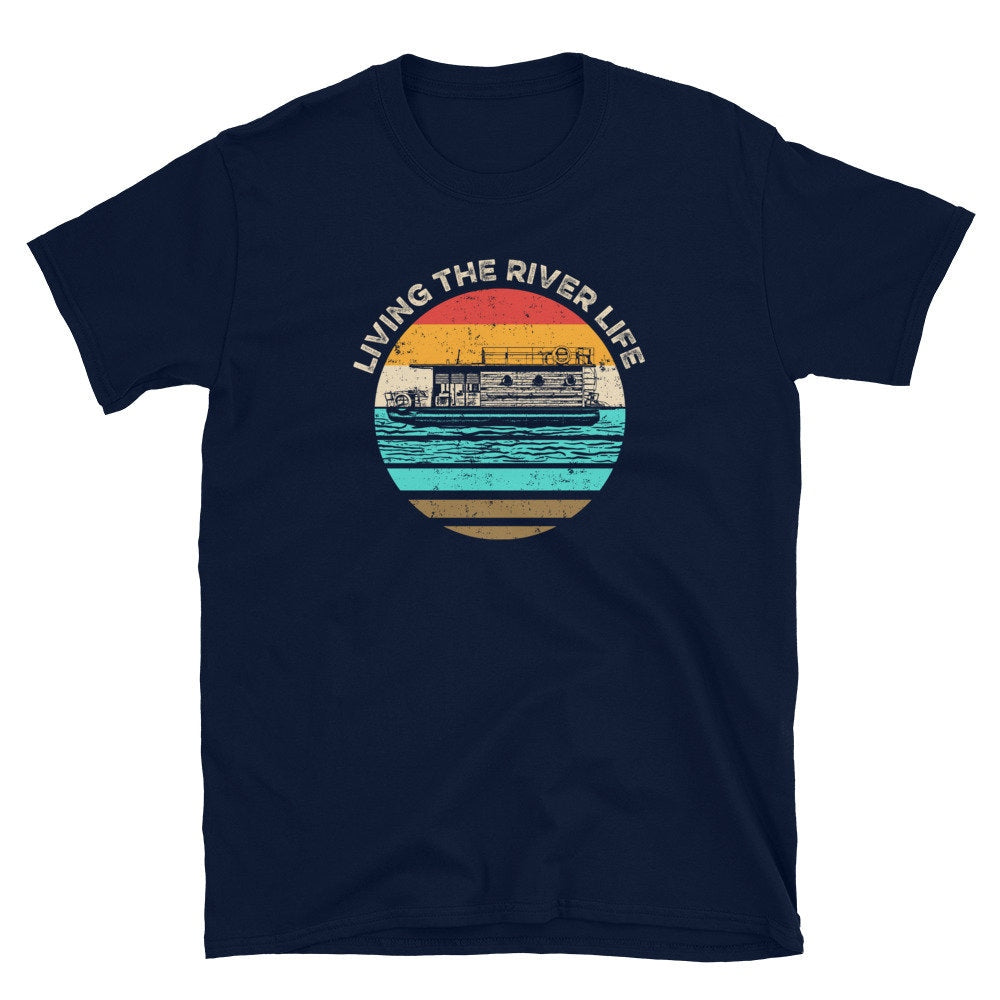 Living The River Life Boat Captain T Shirt Graphic Tee – Cozy Vibes · Trending Graphic Apparel
