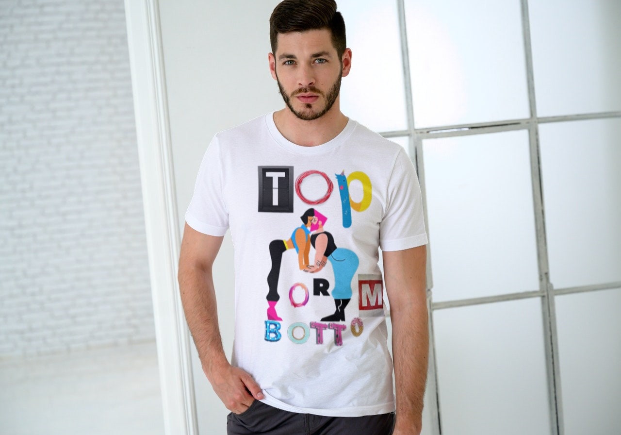 Top Or Bottom Short Sleeve Unisex T Shirt Graphic Tee – Cozy Vibes · High-Quality Print
