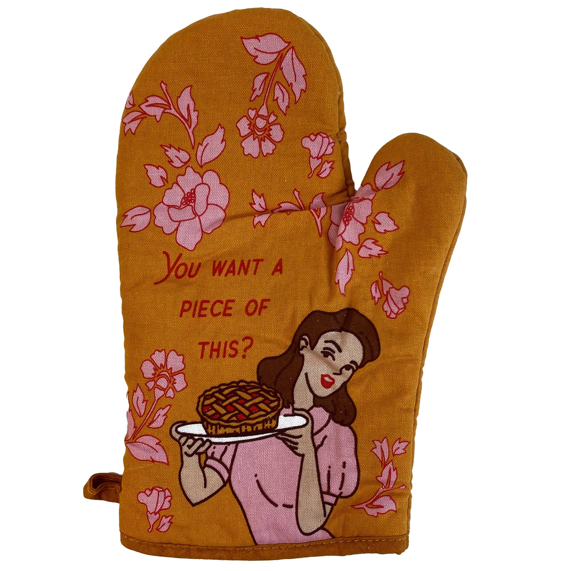 You Wanna Piece Of This Oven Mitt Housewarming Gift Pot Holder Christmas Gift Hostess Gift Funny Oven Mitts Vintage Lady Pie Lovers Graphic Tee – Feel-Good Design · Perfect For Daily Wear