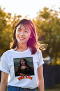 Donald Trump Mona Lisa Halloween Dona Lisa Short Sleeve Unisex T Shirt Graphic Tee – Warm & Stylish · Trending Graphic Apparel