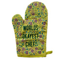 World39s Okayest Chef Oven Mitt Housewarming Gift Pot Holder Christmas Gift Hostess Gift Funny Oven Mitts Floral Millennial Graphic Tee – Bold Style · Must-Have Style