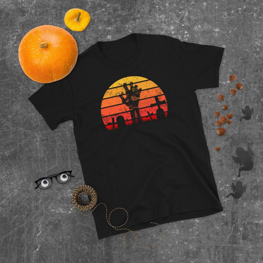 Zombies by Night Scary Grave Halloween T Shirt Graphic Tee – Everyday Comfort · Top Pick For Any Outfit
