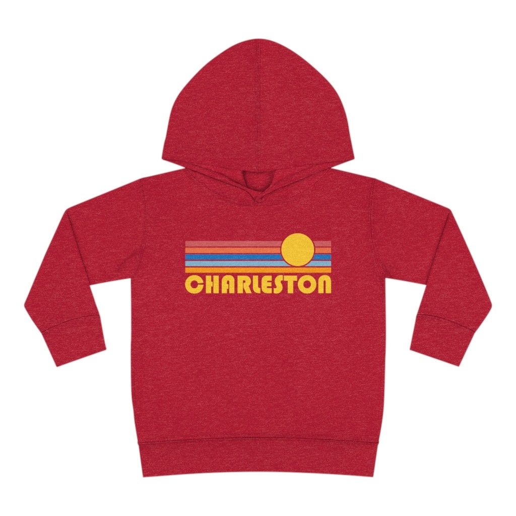 Charleston South Carolina Toddler Hoodie Retro Sunrise Unisex Charleston Toddler Sweatshirt Personalization Available Hoodie – Warm & Stylish · Top Pick For Any Outfit