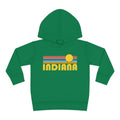 Indiana Toddler Hoodie Retro Sunrise Unisex Indiana Toddler Sweatshirt Personalization Available Hoodie – Premium Graphic · Must-Have Style