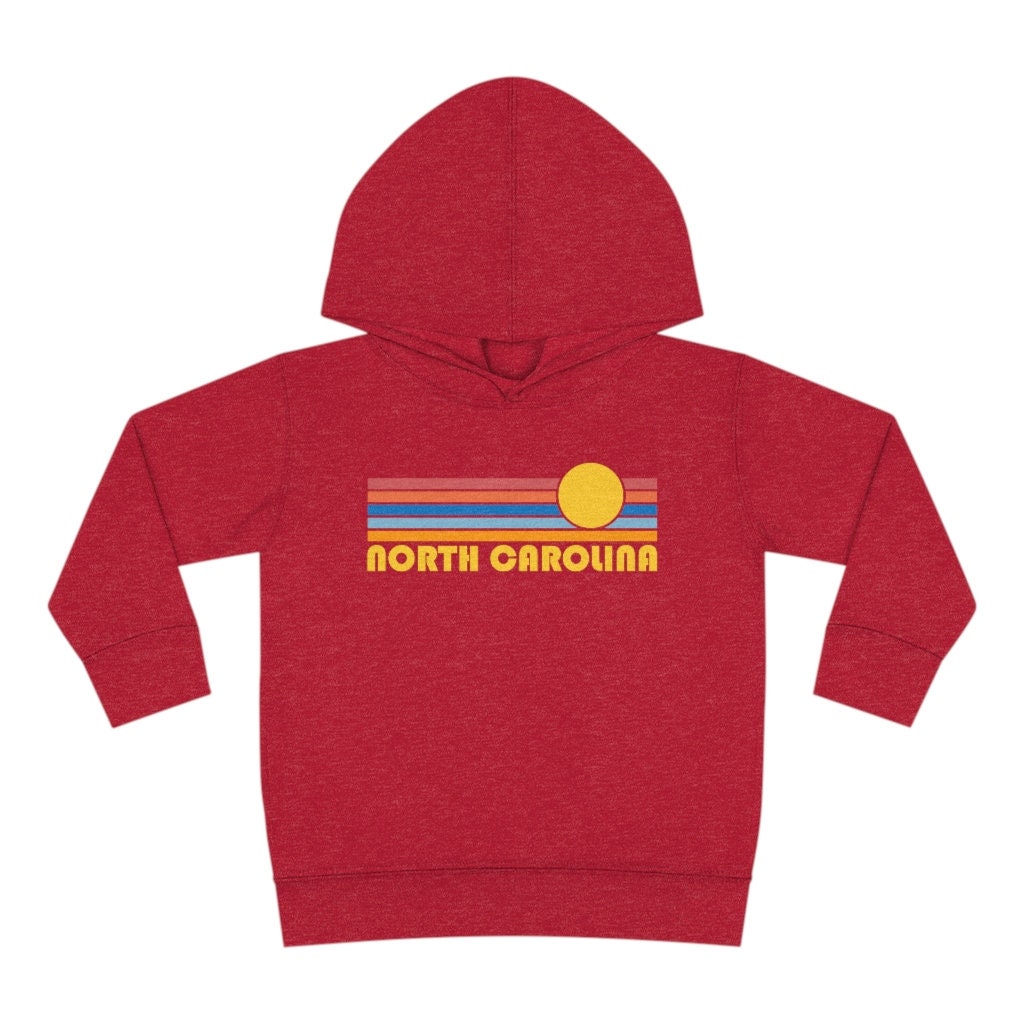 North Carolina Toddler Hoodie Retro Sunrise Unisex North Carolina Toddler Sweatshirt Personalization Available Hoodie – Aesthetic Look · High-Quality Print