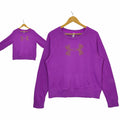 Y2K Under Armour Sweatshirt Pullover Large Vintage Under Armour Sweater Jumper Crewneck Purple Womens Size L Sweatshirt – Bold Style · Must-Have Style