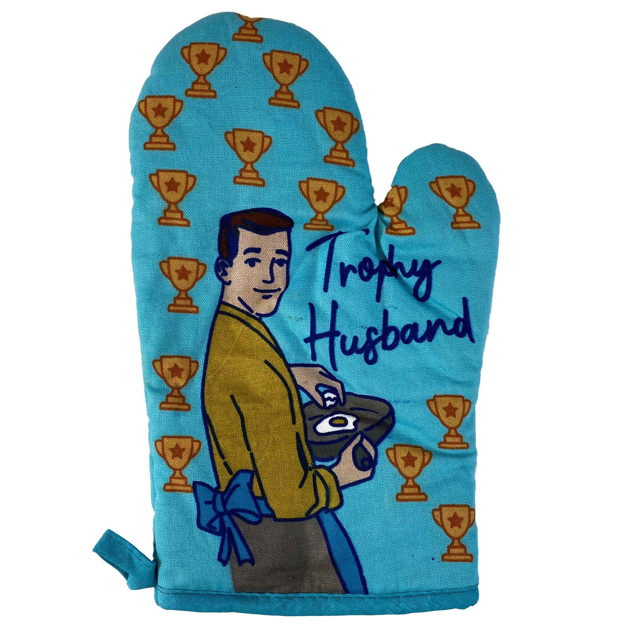 Trophy Husband Husband Gifts Chef Egg Lover Housewarming Gift Pot Holder Christmas Gift Hostess Gift Funny Oven Mitts Vintage Guy Graphic Tee – Aesthetic Look · High-Quality Print