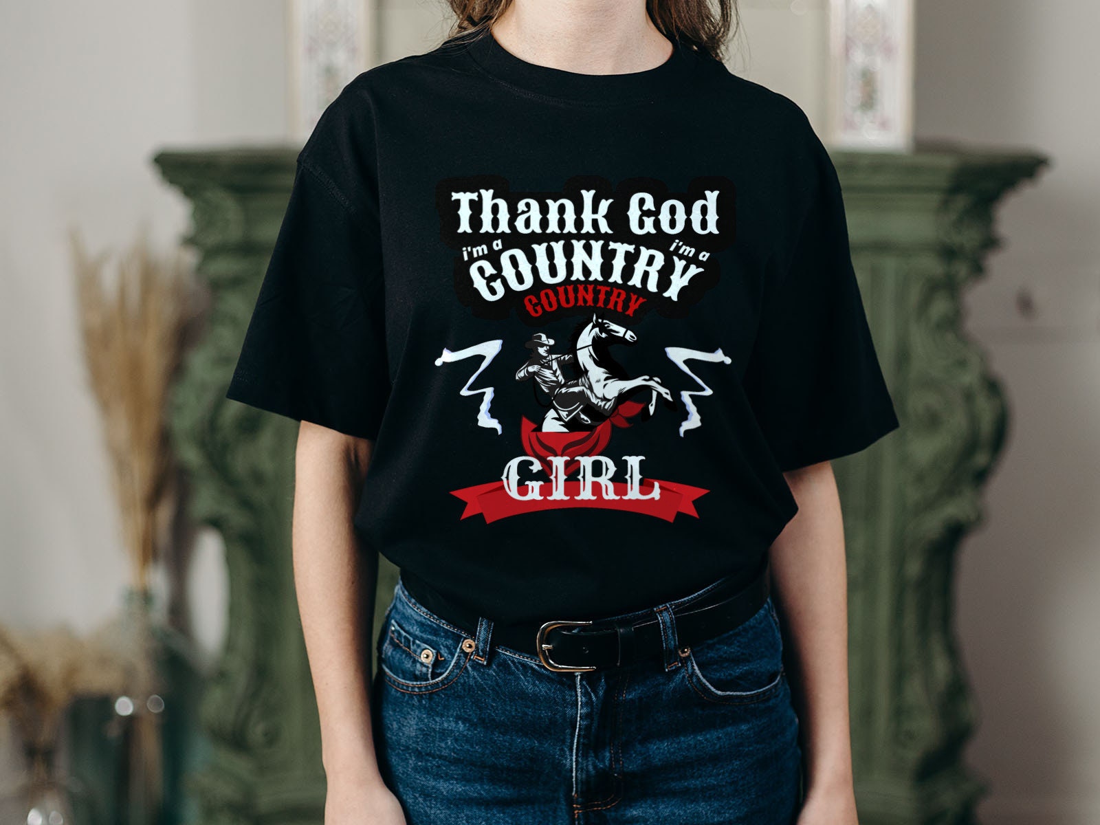 Thank God I39m A Country Girl Short Sleeve Unisex T Shirt Graphic Tee – Aesthetic Look · Great Gift For Fans