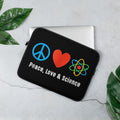 Peace Love Science Laptop Sleeve Graphic Tee – Bold Style · High-Quality Print