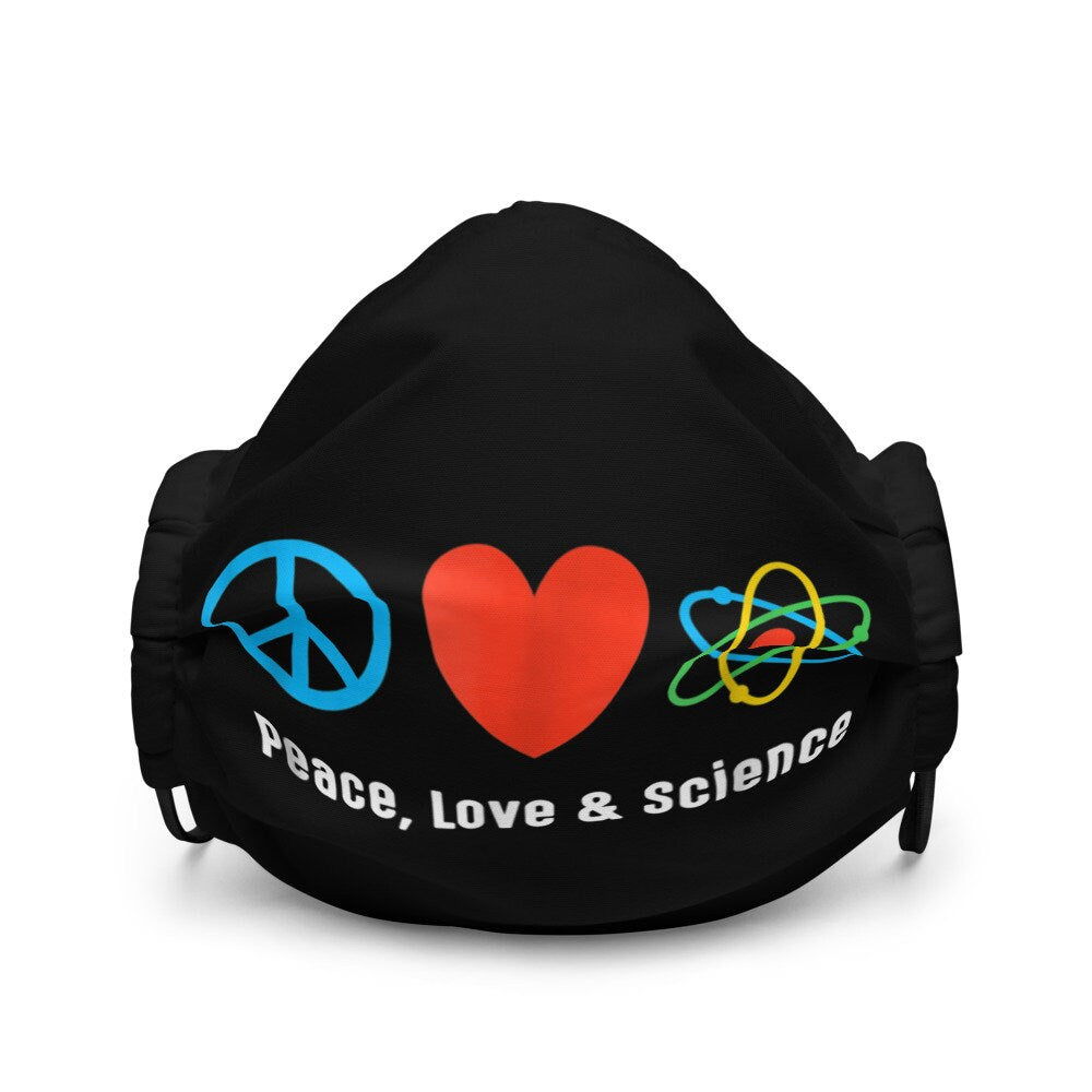 Peace Love Science Premium face mask Graphic Tee – Aesthetic Look · Top Pick For Any Outfit