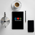 Peace Love Science Spiral notebook Graphic Tee – Aesthetic Look · Trending Graphic Apparel
