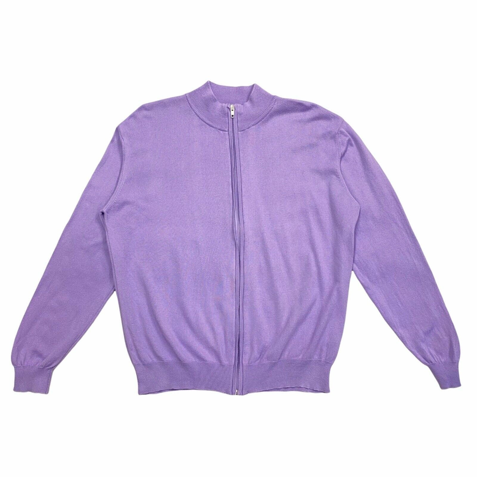 Ballantyne Full Zip Cotton Knit Sweater Vintage High End Designer Purple Jumper Graphic Tee – Bold Style · Top Pick For Any Outfit