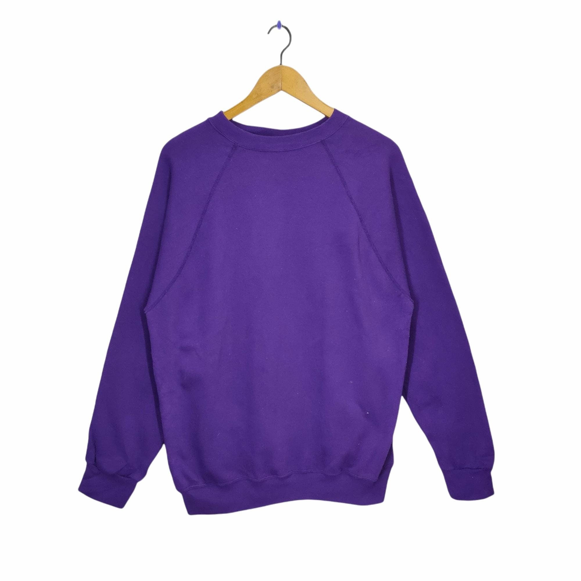 80s 90s Tultex Blank Crewneck Sweatshirt Raglan Made in USA X Large Vintage Tultex Plain Sweater Jumper Pullover Purple Womens Size XL Sweatshirt – Soft Feel · Perfect For Daily Wear