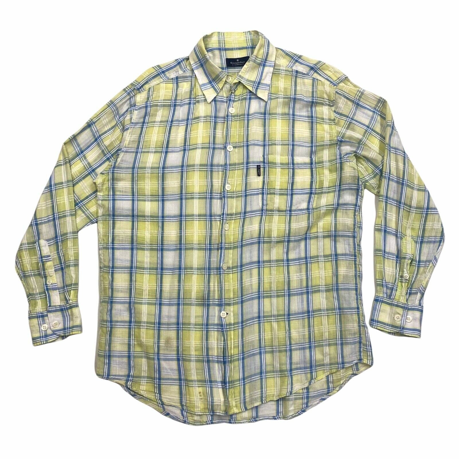 Ermenegildo Zegna Lightweight Check Shirt Vintage Designer Green Blue White Graphic Tee – Soft Feel · Trending Graphic Apparel
