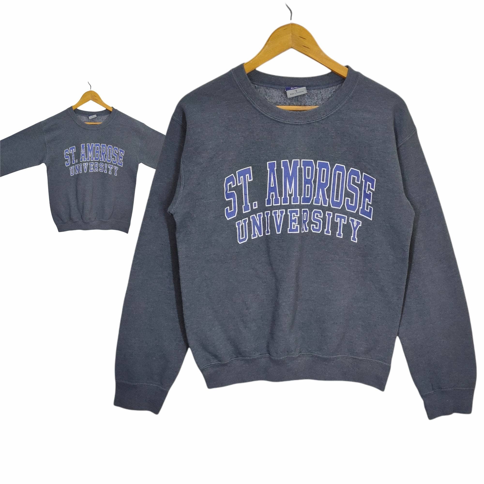 90s St Ambrose University Crewneck Sweatshirt Small Vintage MV Sport Sweater Jumper Pullover Size S Sweatshirt – Soft Feel · Top Pick For Any Outfit