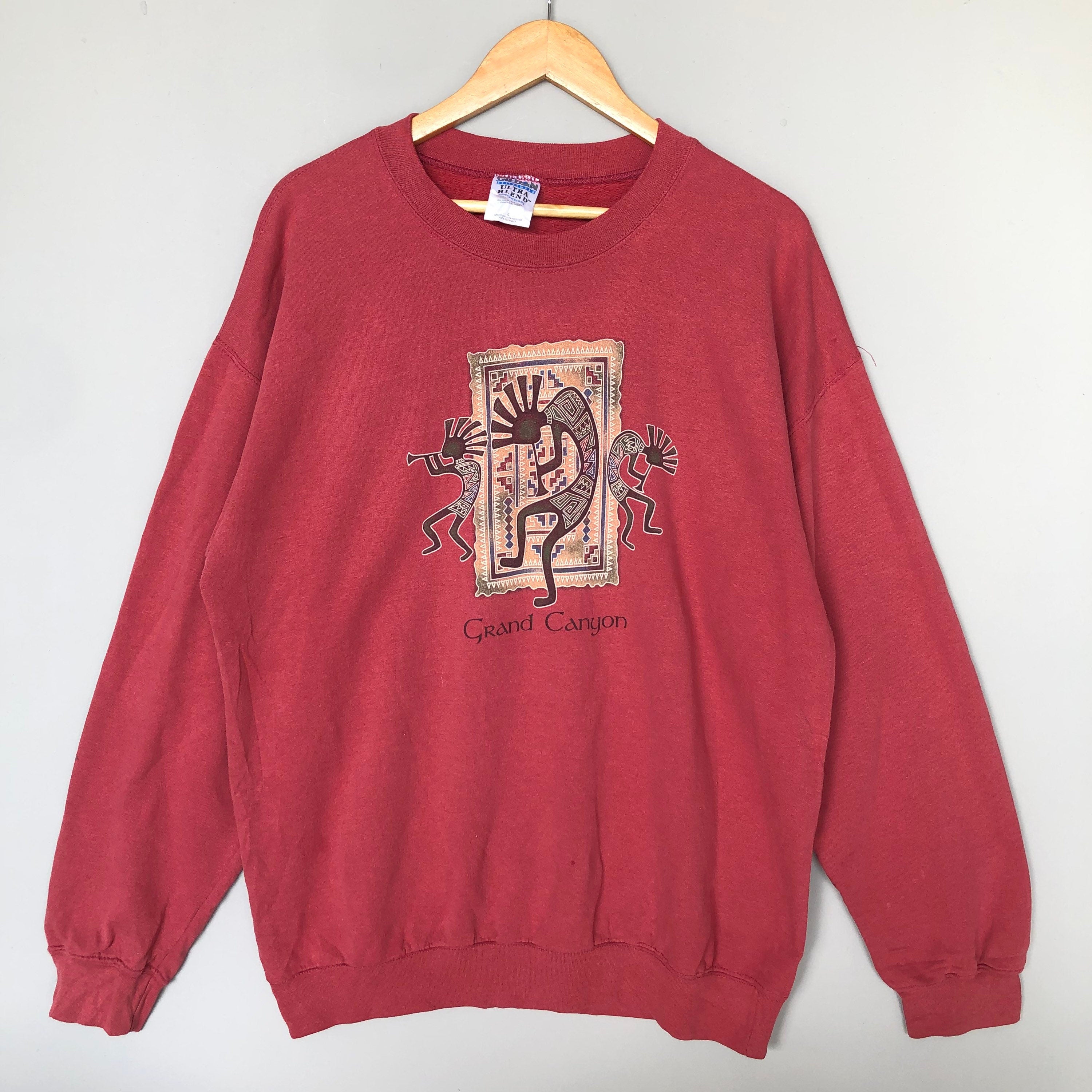 Vintage 90s Grand Canyon Big Logo Printed Sweatshirt Crewneck Colour Maroon Size Large Sweatshirt – Cozy Vibes · High-Quality Print
