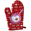 Made With Love And Other Shit Oven Mitt Housewarming Gift Pot Holder Christmas Gift Hostess Gift Funny Oven Mitts Baking Oven Mitts Graphic Tee – Bold Style · Perfect For Daily Wear