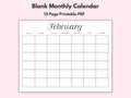 Monthly Blank Calendar Printable Calendar Template Horizontal Printable Calendar Pages PDF Printable Instant Download Simple Calendar Graphic Tee – Cozy Vibes · High-Quality Print