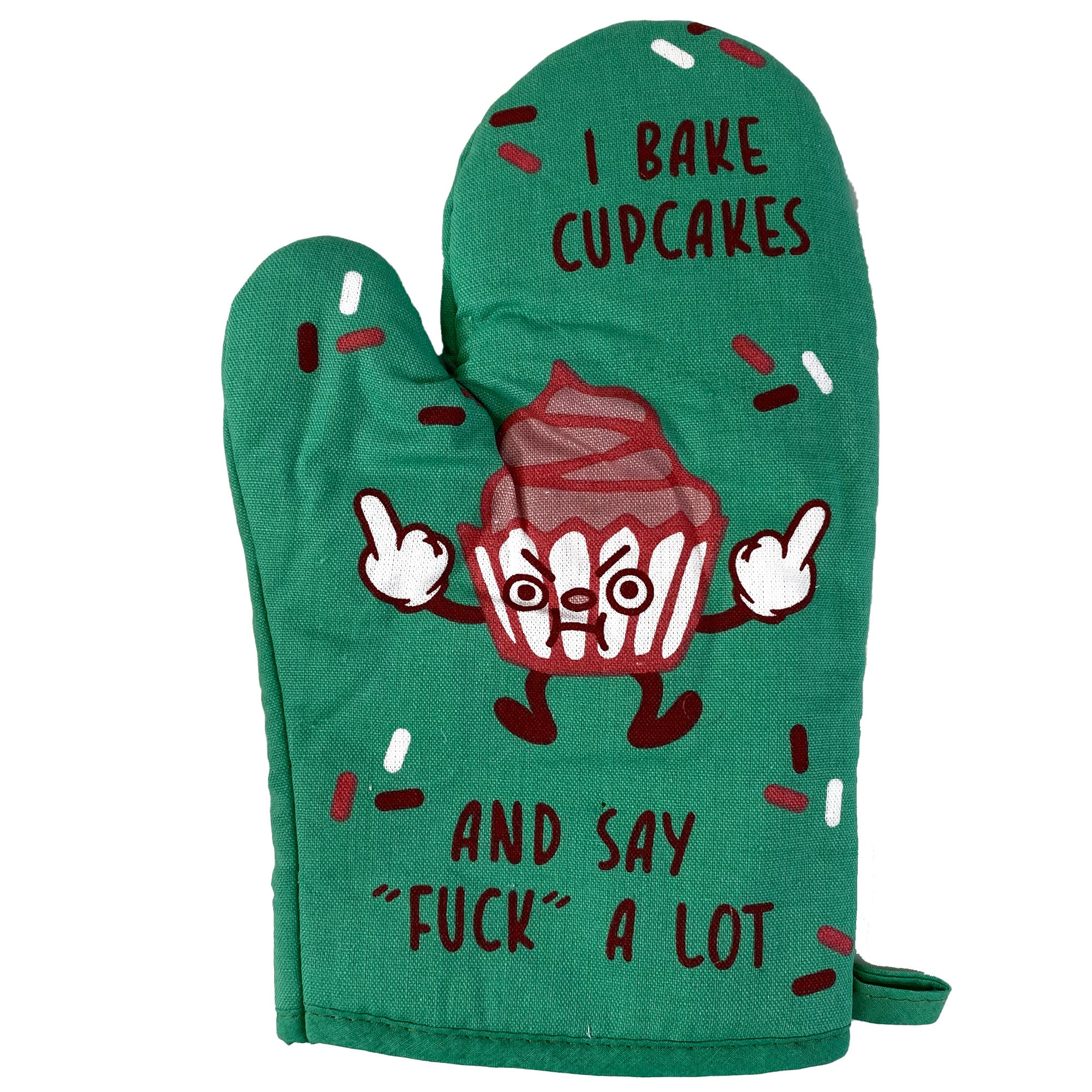 I Bake Cupcakes and Say Fuck A Lot Housewarming Gift Pot Holder Christmas Gift Hostess Gift Funny Oven Mitts Baking Oven Mitts Graphic Tee – Warm & Stylish · Perfect For Daily Wear