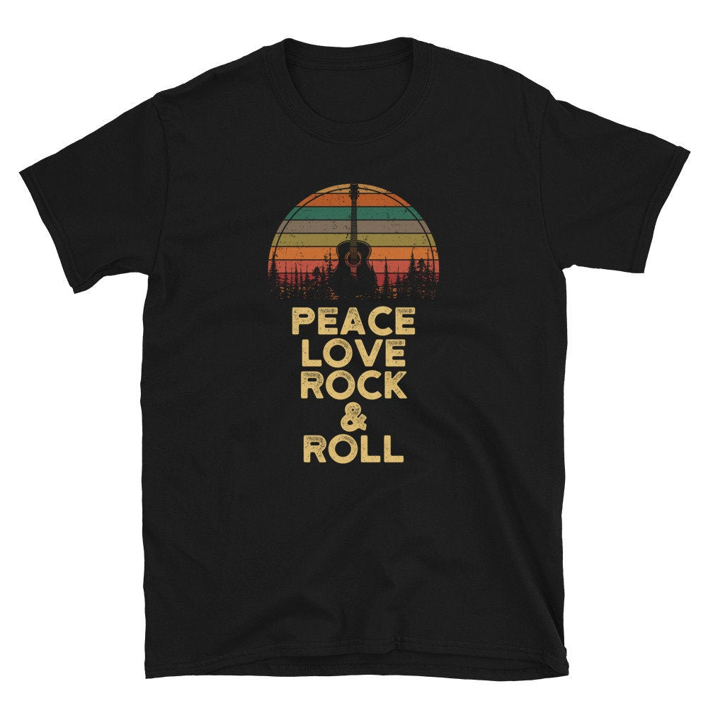Peace Love Rock Roll Hippie Soul Unisex T Shirt Graphic Tee – Warm & Stylish · Must-Have Style