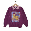 90s Bobbie Brooks Sweatshirt Large Vintage Puppy Sweater Dog Jumper Animal Graphic Pet Purple Large Sweatshirt – Easygoing Wear · Great Gift For Fans