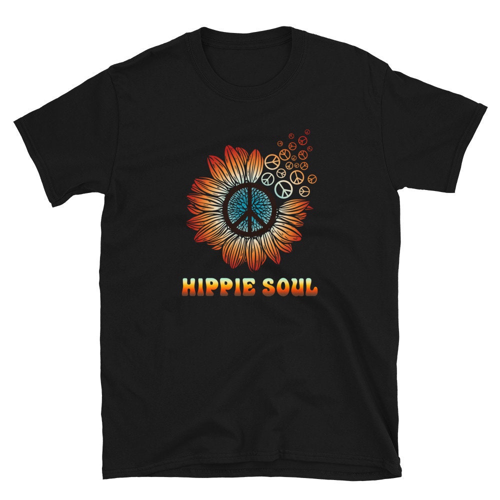 Sun Flower Hippie Soul Peace Symbols Unisex T Shirt Graphic Tee – Cozy Vibes · Top Pick For Any Outfit