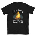 Life is Better with Beer and Campfire Camper Unisex T Shirt Graphic Tee – Feel-Good Design · Great Gift For Fans
