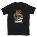 Coffee Cup and Book Stack Caffeine Lover Unisex T Shirt Graphic Tee – Fan Favorite · High-Quality Print