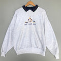 Vintage 90s Hanes Tag The East End Embroidery Logo Sweatshirt Collarneck Colour Light Grey Size X large Sweatshirt – Easygoing Wear · Must-Have Style