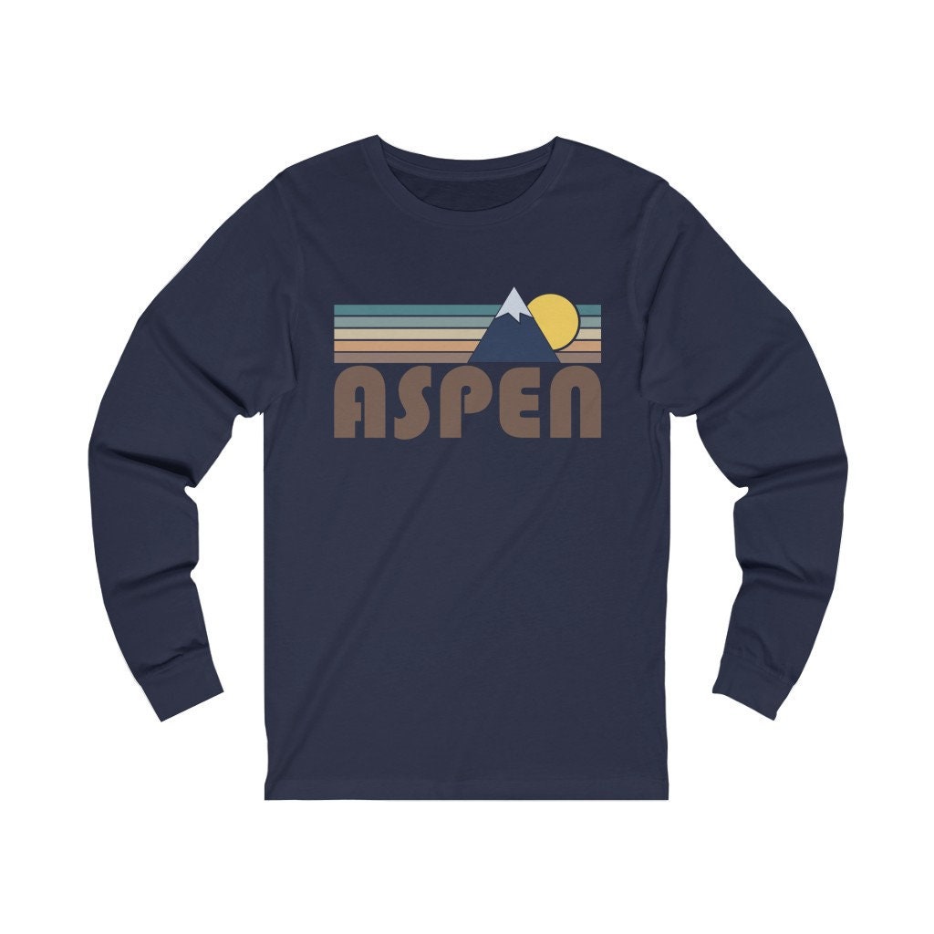 Aspen Colorado Long Sleeve Shirt Unisex Fall Retro Mountain Long Sleeve Aspen T Shirt Personalization Available Graphic Tee – Feel-Good Design · Must-Have Style