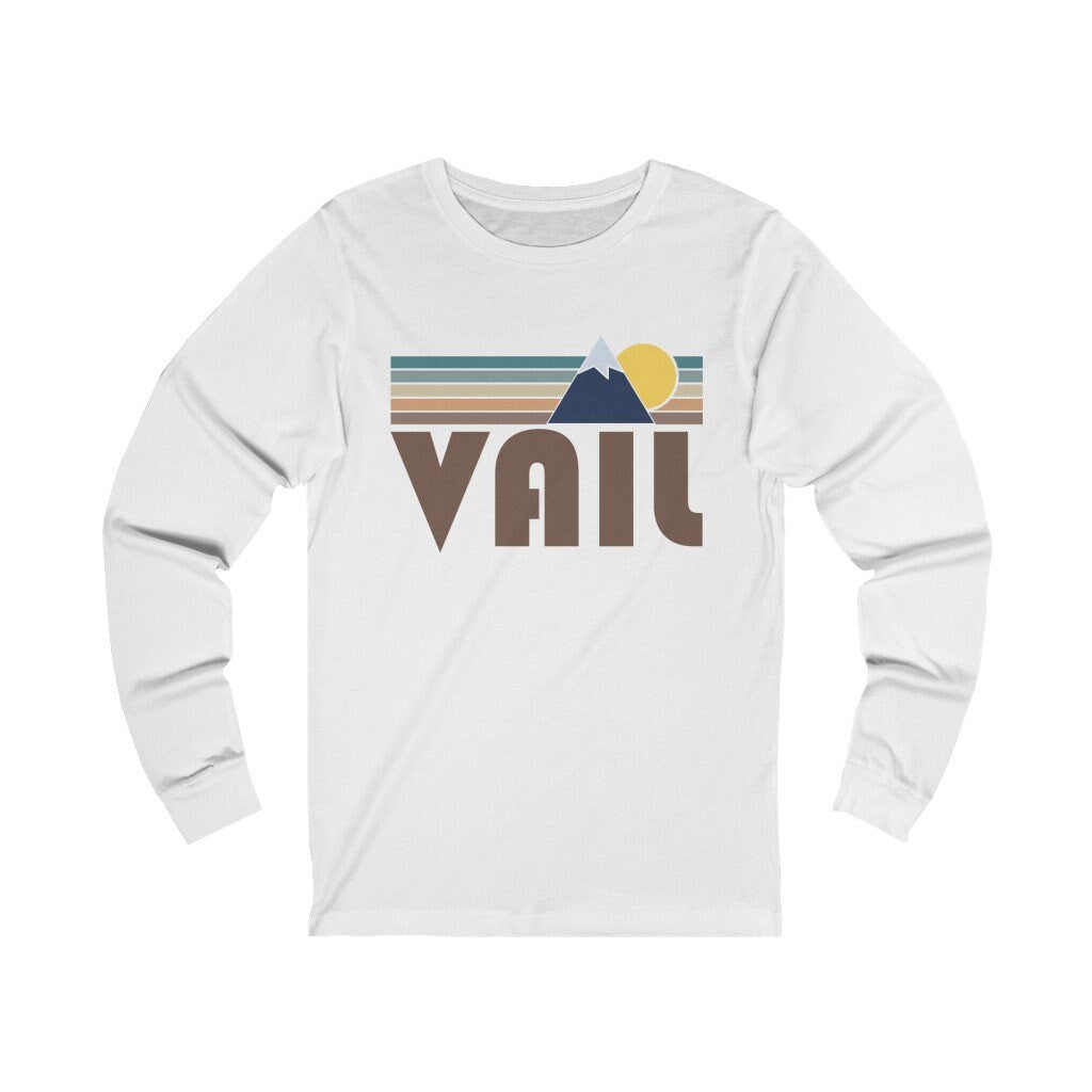 Vail Colorado Long Sleeve Shirt Unisex Fall Retro Mountain Long Sleeve Vail T Shirt Personalization Available Graphic Tee – Feel-Good Design · Great Gift For Fans