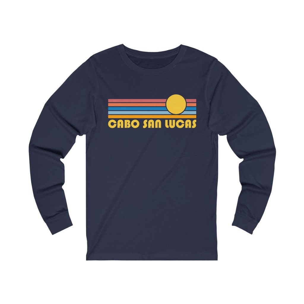 Cabo San Lucas Mexico Long Sleeve Shirt Unisex Retro Sun Long Sleeve Cabo San Lucas T Shirt Personalization Available Graphic Tee – Feel-Good Design · High-Quality Print