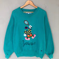 Vintage 90s Russel Tag Yours Embroidery Logo Sweatshirt Baggie Crewneck Colour Mint Green Size X large Sweatshirt – Warm & Stylish · High-Quality Print